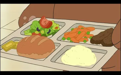 Dans quel dessin animé pouvons-nous voir ce plateau repas ?