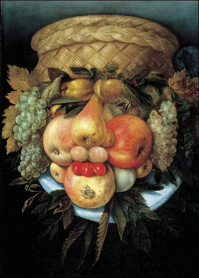 Quel artiste italien du 16e siècle a peint cette "Tête réversible avec panier de fruits" ?
