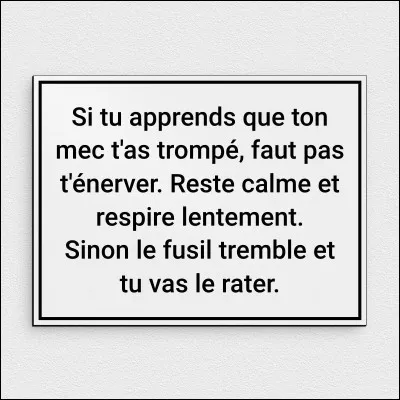 N'engendre pas la mélancolie !