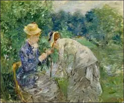 En 1870, quel membre de la famille Manet a réalisé cette toile intitulée ''Au Bois de Boulogne'' ?