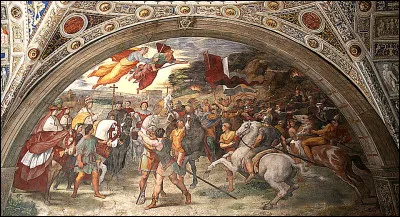 Quel peintre italien est l'auteur de cette fresque monumentale ''La Rencontre entre Léon Ier le Grand et Attila'' ?