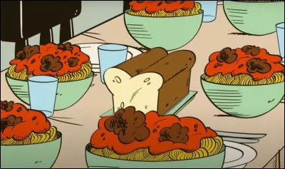 Dans quel dessin animés pouvons-nous voir ces plats de spaghettis bolognaise ?