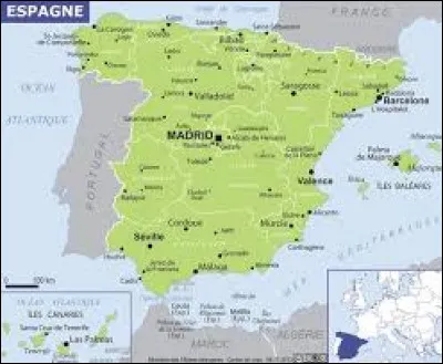 Combien de pays ont une frontière terrestre commune avec l'Espagne ?