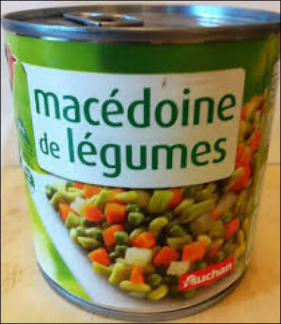 Quels ingr&eacute;dients n'entrent PAS dans la mac&eacute;doine de l&eacute;gumes en conserve ?