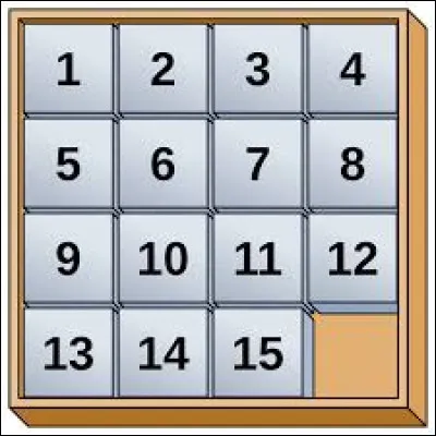 QUINZE - Dans quel jeu solitaire faut -il classer 15 carreaux de 1 à 15 ?