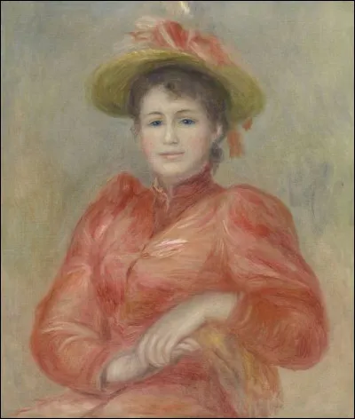 Qui a peint "Jeune femme en robe rouge" ?