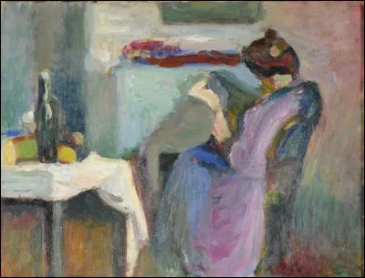 Qui a peint "Liseuse en robe violette" ?