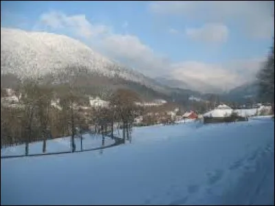 Voici une vue hivernale de Quieux. Hameau de Lorraine, dans l'arorndissement de Saint-Dié, il se situe dans le département ...