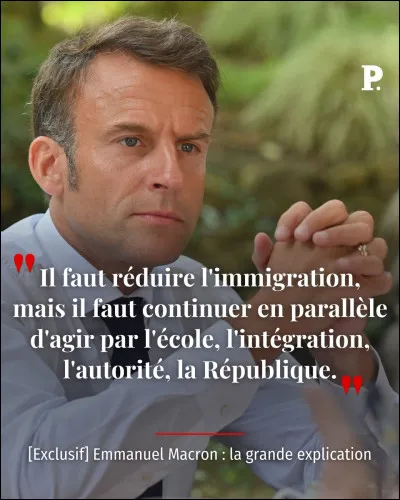 Quel est le nombre approximatif moyen de migrants accueillis en France, par Emmanuel Macron, en 2024 ?