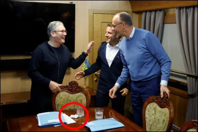 Quelle substance pouvant être utilisée comme stupéfiant ou comme stimulant, appartenant à la famille des alcaloïdes, contenue dans un sachet, a été soi-disant sortie de sa poche par Emmanuel Macron, afin de procéder à un partage de celle-ci avec ses homologues, le Premier ministre britannique, Keir Starmer, et le chancelier allemand, Friedrich Merz ?