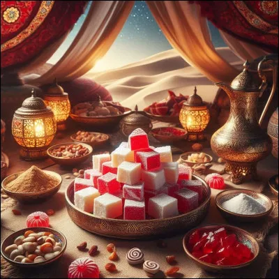 Quelle est cette confiserie orientale faite d'une pâte à la consistance à la fois moelleuse et élastique ?