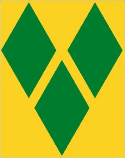 Sur le drapeau de quel pays situé dans les Caraïbes pouvez-vous observer ces trois losanges verts ?