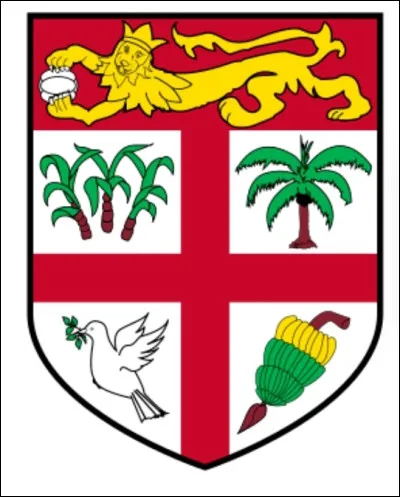 Sur le drapeau de quel pays peut-on voir ce blason "flotter" sur un fond bleu ciel symbolisant le Pacifique ?
