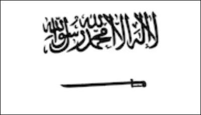 Quel pays possède un drapeau au fond vert sur lequel est inscrit cette profession de foi écrite au dessus d'un sabre ?
(Précision : sur le drapeau ces éléments sont blancs)