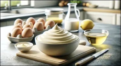 Quel est le nom de cette sauce froide à base d'huile, de jaune d'oeuf, de vinaigre et de moutarde ?