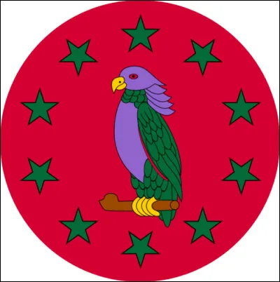 Au centre de quel drapeau trône ce perroquet ?