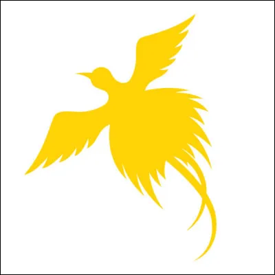 Sur quel drapeau peut-on observer cet oiseau de paradis volant sur un fond triangulaire rouge ?