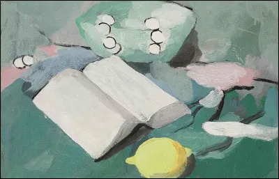Quel femme peintre française est l'auteur de ce tableau intitulé ''Nature morte au livre, au citron et aux perles'' ?