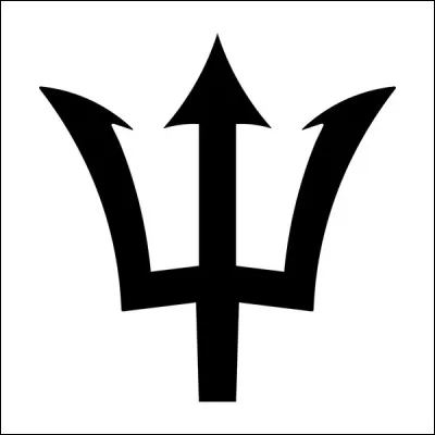 Quel pays des Antilles a placé un trident au centre de son drapeau ?