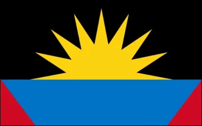 Soleil d'or naissant sur la mer des Caraïbes. Ce n'est pas le nom d'un tableau mais un détail du drapeau...