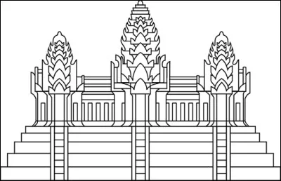 Ceci est une représentation du temple d'Angkor Vat, elle trône au centre du drapeau du...