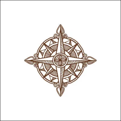 Sur la rose des vents de l'image, quel point cardinal indique celui de gauche ?