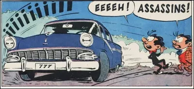 Quelle est cette américaine bleue dans la BD spaghetti dessinée par Attanasio ?