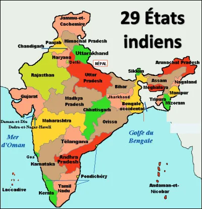 De combien d'États, l'Inde se compose-t-elle ?