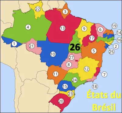De combien d'États, le Brésil se compose-t-il ?