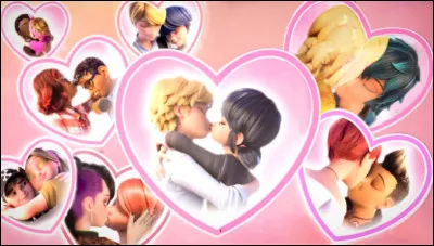 Sur la carte de fin, sept couples sont montrés à l'écran, dans des curs. Parmi eux, figurent les couples d'Alya et Nino sans sa casquette, de Marinette et Adrien, ainsi que de Kim et Ondine, tous deux au centre de l'intrigue de l'épisode. Trois couples ont été cités, les quatre restants se trouvent parmi les propositions. Quel est l'intrus ?