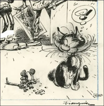 Quel célèbre personnage de bande dessinée à prononcé la réplique suivante : "C'est Cheese, ma souris grise... je veux que Cheese et le chat s'habituent à vivre en paix. Mais je suis prudent, pour les débuts, j'ai fabriqué une petite armure" ?