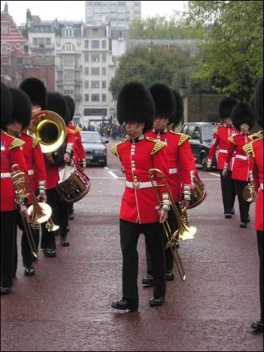 Je suis un garde de sa majest , mon chapeau est en peau ... :
