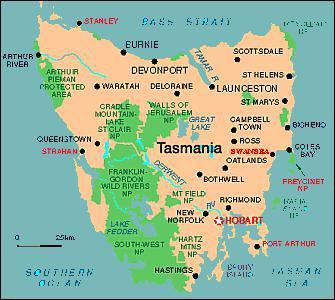 Dans quel continent se situe la Tasmanie ?