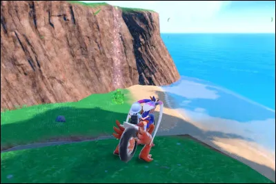 Lorsque le joueur rencontre le légendaire de la boîte du jeu (Koraidon ou Miraidon) où est-il couché ?