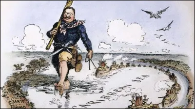Par quelle expression désigne-t-on la doctrine, énoncée en 1901, qui vise à faire assumer aux États-Unis le rôle de gendarme du continent américain et justifie leur intervention dans les affaires internes d'autres pays, au titre de maintien de la stabilité géopolitique de la région ?