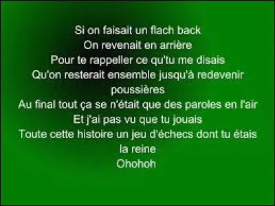 Musique : Quel artiste révélé par Popstars a chanté : "J'ai le coeur en vrac Et si je dérape c'est parce que t'es partie aussi vite que t'es arrivée Et tu t'en es allée avec un bout de moi Maintenant, tout ce qu'il me reste c'est juste une photo de toi" ?