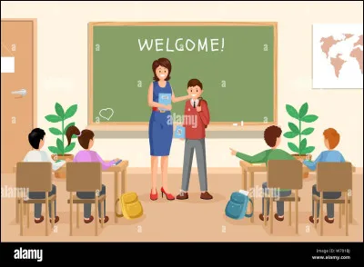 Au deuxième cours de la journée, une nouvelle élève arrive. Que fais-tu ?