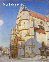 Quel peintre impressionniste a reprsent l'glise de Moret ?