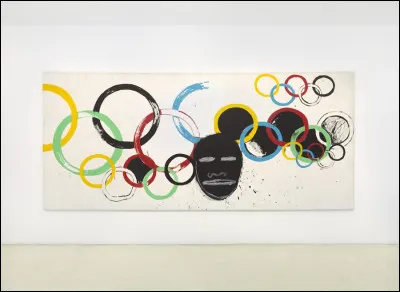 Drapeau : cette �uvre d'art est un d&eacute;tournement du drapeau olympique, intitul&eacute; "Olympic Rings." Qui l'a r&eacute;alis&eacute;e ?