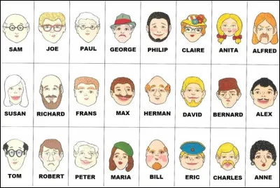 Le jeu commence avec un premier indice : vous cherchez un personnage sans couvre-chef. Il est donc possible d'éliminer...