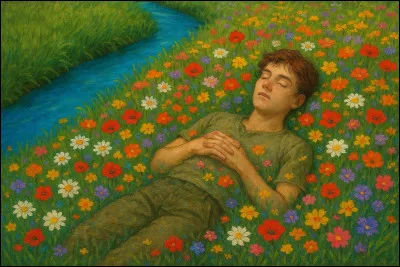 Nous allons ensemble retrouver les derniers vers de ce po&egrave;me tragique : "Il dort dans le soleil, la main sur sa poitrine, tranquille..."