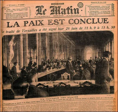Quand a été signé le traité de Versailles ?