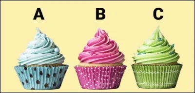 Quel cupcake est vert ?