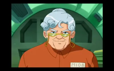 Dans quelle saison apparaît lantagoniste surnommée la Grand-mère, en tenue de prisonnière et enfermée dans une cellule de détention du WOOHP ?