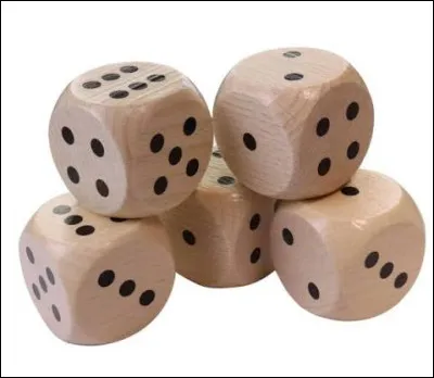 Quel jeu se joue avec cinq dés ?