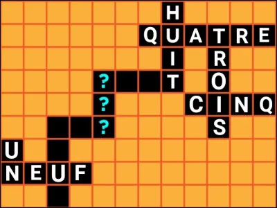 En toutes lettres, les chiffres de un à dix peuvent entrer dans cette grille. Quel chiffre remplace " ? ? ?".