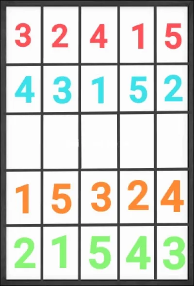 Quel nombre doit être logiquement placé dans la troisième ligne ?