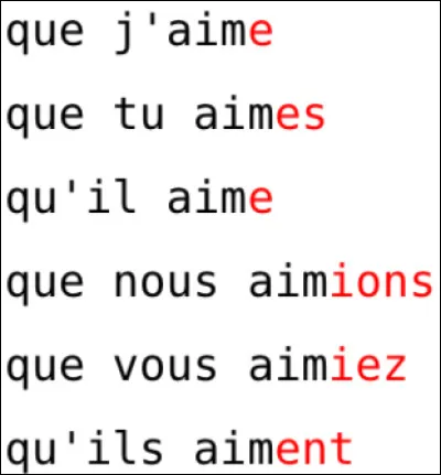 Commençons par le subjonctif,
Quelle est cette conjugaison ?
