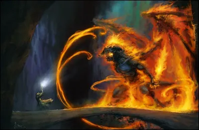 De quelle couleur était la flamme du Balrog de la Moria dans les films ?