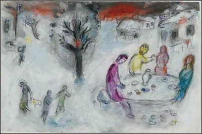 Qui nous fait partager, sur son aquarelle, "Le Repas chez Dryas" ?